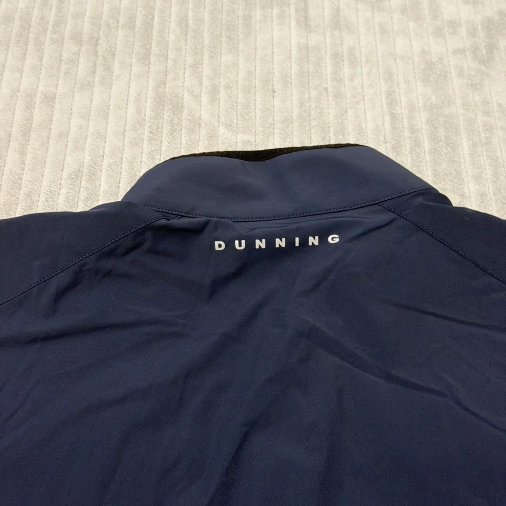 Dunning Golf Vest Jacket Mens L Blue Full Zip Performance Outerwear